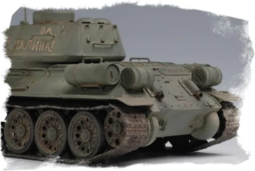 Vista 7 de Hobby Boss Modelo de tanque ruso T-34/85 1944 con kit de construcción de modelo de vehículo de torreta aplanada