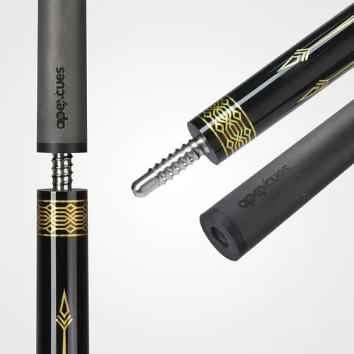 Vista 3 de Carbon Fiber Pool Cue 11.5mm 12.5mm Tip 58'' 19 20 oz Adjustable Weight System 3/8x8 Pin Billiard Cue Stick Low-Deflection Billiard Shaft