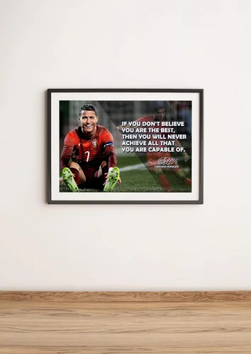 Vista 4 de Cristiano Ronaldo Póster Motivacional Cita Citas Inspiradoras Pósters para Aula Fútbol Masculino Entrenamiento Profesional Arte de Pared Mentalidad