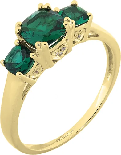 Vista 38 de Dazzlingrock Collection Anillo de boda de 3 piedras preciosas creadas en el centro de cojín de 0.04 quilates y diamante blanco natural redondo