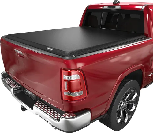 Vista 21 de OEDRO FRP Cubierta Rígida de Tonneau de Triple Pliegue Compatible con Dodge Ram 1500 2009-2024 (Carrocería Clásica y Nueva) Cama de 5.6 pies sin Ram