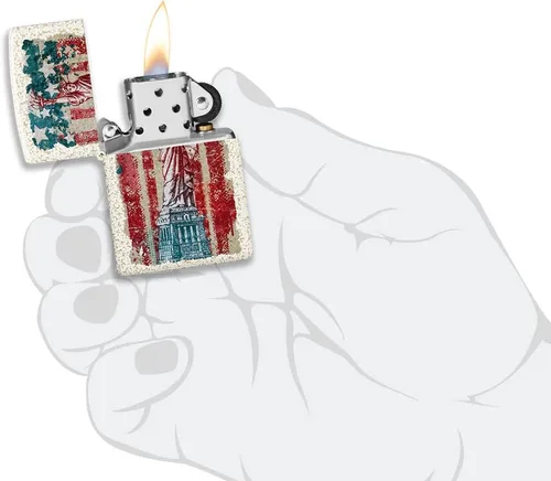 Vista 49 de Zippo encendedores con la bandera de EE. UU.