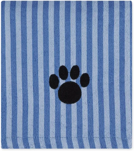 Vista 2 de Toalla para mascotas bordada DII Design, 44 x 27.5 pulgadas, azul rayado
