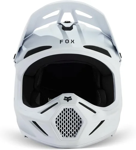 Vista 3 de Fox Racing Casco de motocross para jóvenes V3, bicicleta de tierra, blanco mate, talla M
