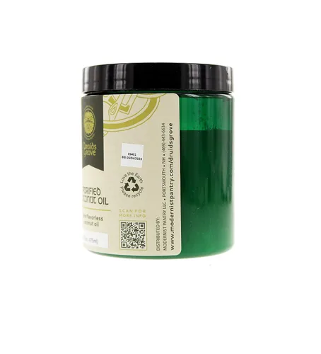 Vista 3 de Druids Grove Aceite de coco orgánico purificado, vegano, sin OMG, sin gluten, 16 onzas líquidas