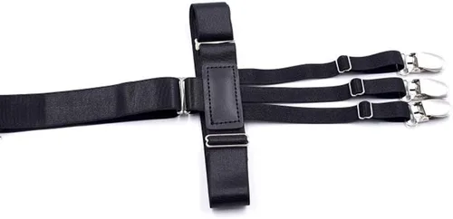 Vista 3 de 1 par de correas elásticas ajustables para sujetar camisas y camisas