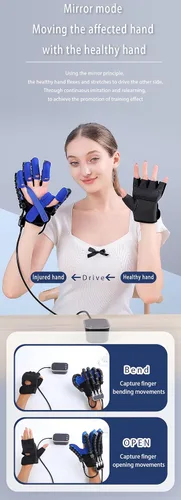 Vista 4 de Guantes de robot de rehabilitación mejorados, guante robótico con función de memoria para dispositivo de terapia de recuperación de accidentes