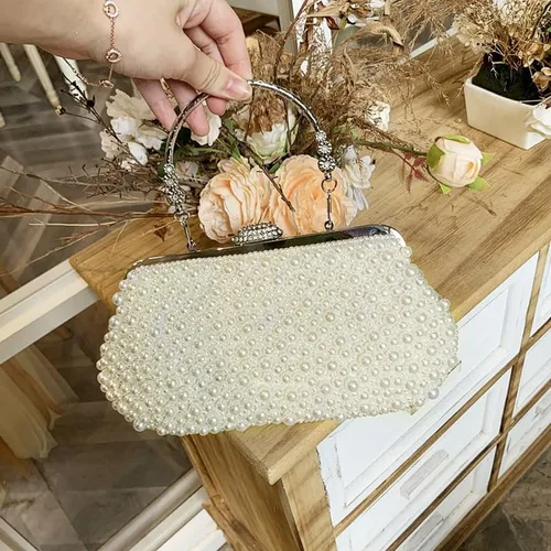 Vista 3 de Bolso de noche Pearl Clutch Bolso de boda GIfts para mujer
