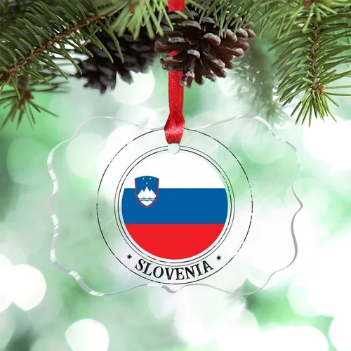 Vista 21 de Bandera nacional de Noruega, adornos de Navidad patrióticos 2023, decoraciones de Navidad para árbol, adornos acrílicos transparentes, colgante