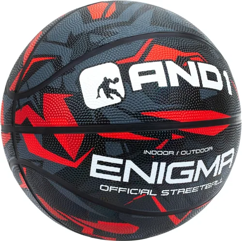 Vista 6 de AND1 Enigma - Baloncesto de goma, tamaño reglamentario oficial 7 (29.5 pulgadas), pelota de baloncesto urbano de construcción de canal profundo, Rojo