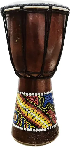 Vista 20 de Djembe decorativo de novedad de 6" de alto x 4" de ancho en la parte superior (Abstracto, 15.2 cm)
