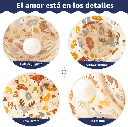 Vista 5 de Tempcore Túnel para gatos con tubo de juguete, túneles plegables de 3 vías para gatos, túneles para mascotas aburridas con agujero y pelota, juguete