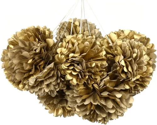 Vista 35 de Pompones de papel negro para fiestas (12 unidades)