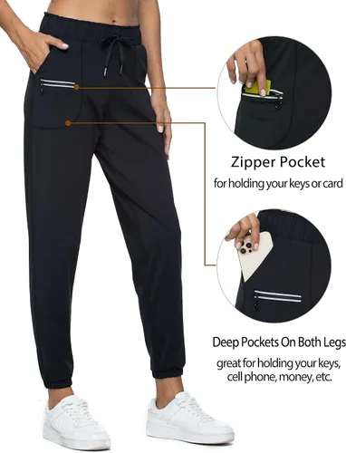 Vista 2 de Kcutteyg Pantalones deportivos para mujer con bolsillos, ligeros, de secado rápido, pantalones deportivos suaves para gimnasio, yoga, correr