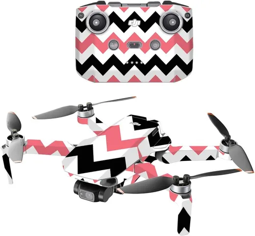 Vista 17 de MightySkins - Compatible con DJI Mini 2 Dron portátil – Aqua Chevron Funda protectora de vinilo duradera y única Fácil de aplicar, quitar y Acua