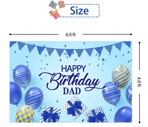 Vista 2 de Cartel de fondo de feliz cumpleaños para papá, fondo de fiesta de cumpleaños de padre y hombre, decoración de fondo de fotografía de cumpleaños