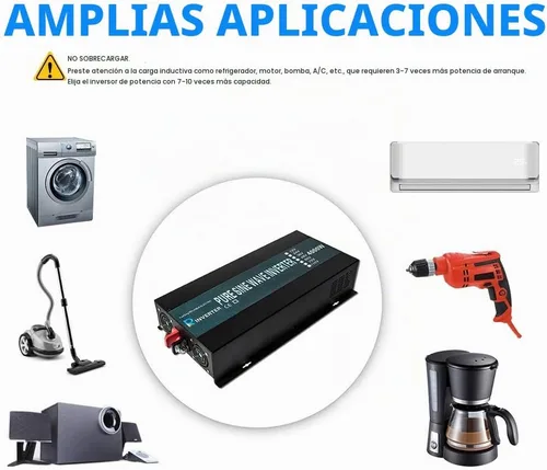 Vista 3 de WZRELB 4000W 12V DC a 120V AC onda sinusoidal pura inversor de energía solar