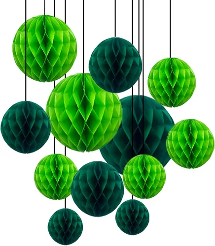 Vista 17 de ZOOYOO 12 piezas 15 cm 25 cm bolas de panal decorativas de papel de seda con pompones colgantes para cumpleaños, baby shower, boda, compromiso, Azul