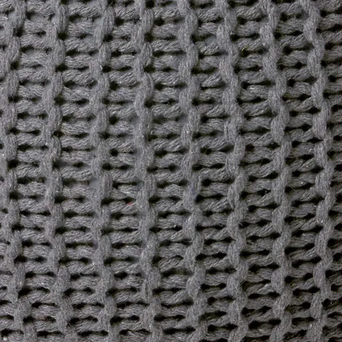 Vista 5 de Urban Shop Puf redondo tejido, Microfibra, Gris