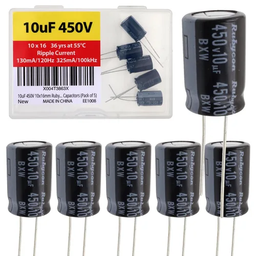 Vista 32 de 100uF 50V 8X11.5mm Rubycon Electrolytic Capacitor Low ESR 0.17Ω Long Life 36yrs at 55 Degree C mfd mircofarad Micro Farad C Radial Lead Aluminum