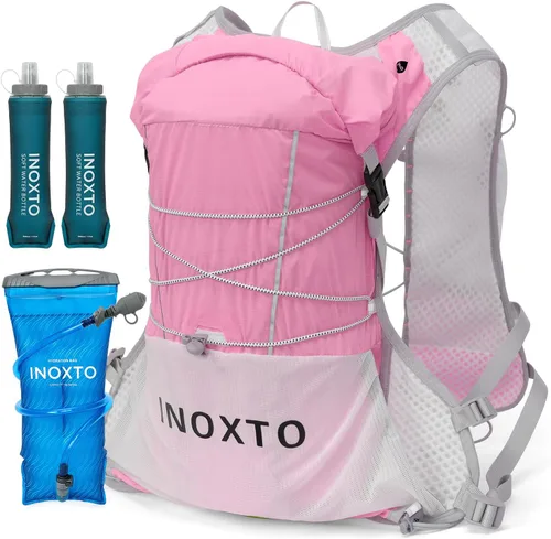 Vista 12 de IX INOXTO Running Vest Hydration Backpack, Lightweight Running Backpack Hydration Pack with 1.6L Water Bladder Daypack for Trail Running Hiking