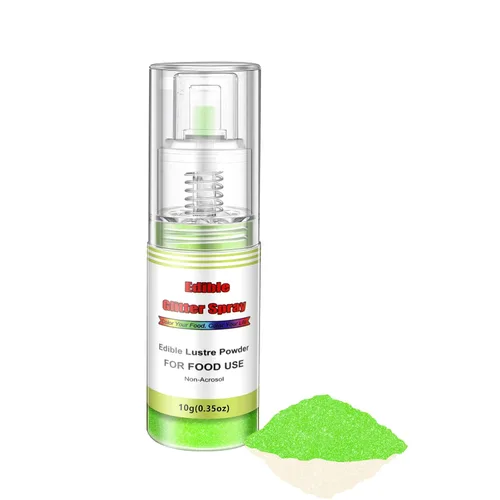 Vista 11 de Pulverizador comestible de purpurina (negro), polvo lustre para colorear alimentos sin aerosol, bomba de empuje de polvo espumoso de grado