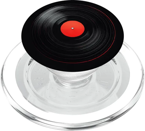 Vista 7 de Red Vinyl Record Player Vinyl Collector Retro Music Lover PopSockets Adhesive PopGrip