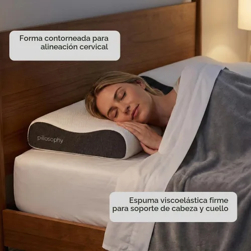 Vista 3 de pillosophy SleepTheory - Almohada • Forma de contorno • Soporte cervical para el cuello • Núcleo de espuma viscoelástica • Funda exterior lavable •