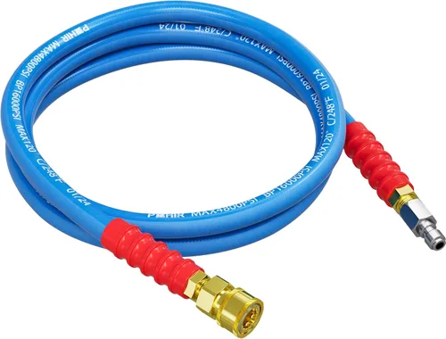 Vista 10 de POHIR Manguera de látigo para lavadora a presión de 2 pies, 3/8 pulgadas, 4800 PSI, con extremos de conexión rápida y adaptadores para agua caliente