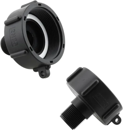 Vista 3 de IBC - Adaptador de asas DGZZI S60 de 2 pulgadas NPS a 3/4 pulgadas, rosca macho IBC con cinta de PTFE para tanque de agua, equipo de riego