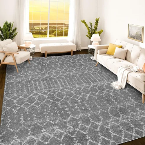 Vista 117 de Istana Alfombra larga antideslizante de 2.5 x 8 para el hogar, para pasillo y cocina, lavable, sedosa y suave al tacto, elegante, color azul y marfil