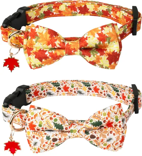 Vista 7 de ADOGGYGO Collares de Navidad para Perros con Corbatín, Collar Ajustable de Navidad para Mascotas con Corbatín Rojo Verde, Collares de Navidad