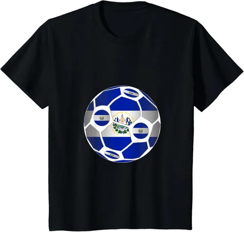 Vista 13 de Bandera de El Salvador balón de fútbol Hombres Mujeres equipo ventilador camisa, Pizarra