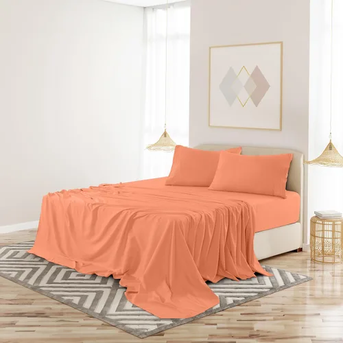 Vista 259 de LUX Décor - Juego de sábanas Twin de microfibra ultrasuave de 3 piezas con sábana encimera, sábana bajera de 16 pulgadas de profundidad y funda