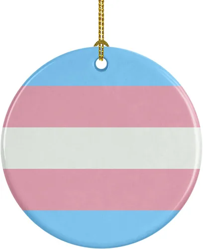 Vista 19 de Caroline's Treasures Trigender Pride - Adorno de cerámica para colgar en el árbol de Navidad, para el hogar, Navidad, fiestas, regalo, 3 pulgadas