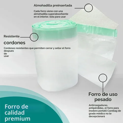 Vista 8 de Carebag - Forros para cómoda con almohadilla súper absorbente, 20 unidades, grado médico, se adapta a cualquier cubo de cómoda estándar para mesita