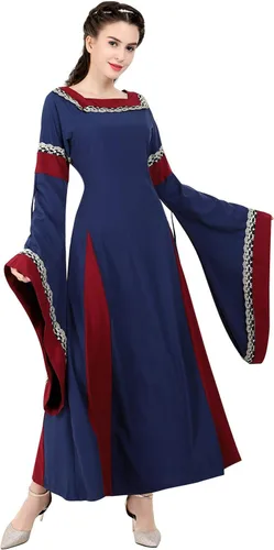 Vista 95 de Kranchungel - Vestidos renacentistas de estilo medieval/irlandés/campesino para mujer; disfraz de hada, para bailes