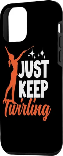 Vista 2 de Funda para iPhone 12 mini Just Keep Twirling Baton Twirler Majorette Twirl Dancer