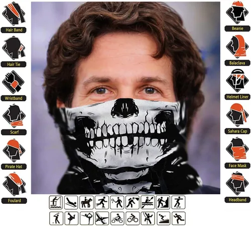 Vista 8 de Paquete de polainas para el cuello, máscara facial UV, pasamontañas, pasamontañas, bufanda mágica, diadema para la cabeza para mujeres y hombres