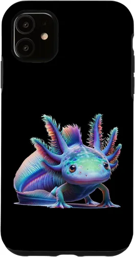 Vista 8 de Carcasa de arte de mundo submarino encantado para iPhone 11 Pro Max con diseño de ajolote mágico