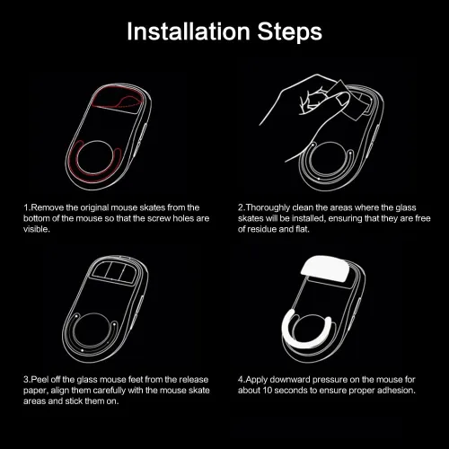 Vista 7 de MOSHOU Patines de ratón de vidrio compatibles con Logitech G Pro X Superlight mouse inalámbrico para juegos, bordes curvos redondeados de repuesto