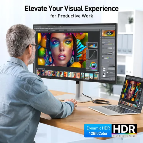 Vista 5 de Cable Matters [Certificado VESA] Cable USB C unidireccional a DisplayPort 2.1 de 40 Gbps – 3.3 pies, soporta DP40, 8K @120Hz / 4K a 480Hz