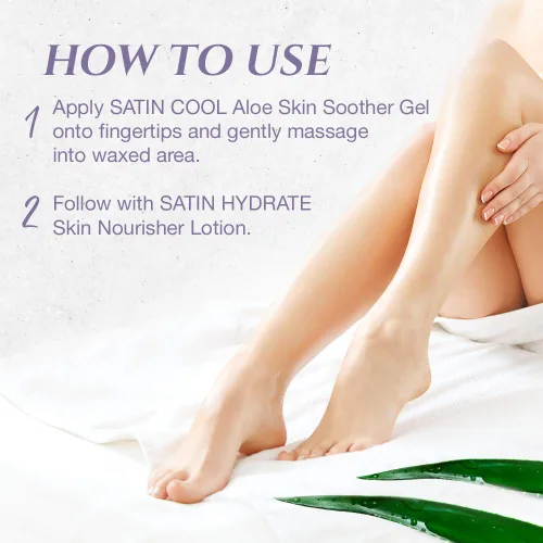 Vista 8 de Satin Smooth Waxing Duo: cera de depilación de óxido de zinc y gel calmante para la piel de aloe vera fresco