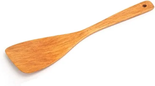 Vista 7 de Espátula antiadherente de madera larga, herramientas antiadherentes para sartén de mano Wok, utensilios de cocina (A)