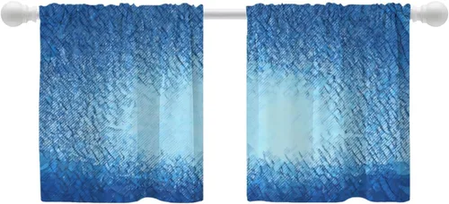 Vista 43 de Shrahala Cortinas rústicas de granja para ventanas de cocina, textura de cesta tejida, paneles de cortina rústica para ventana de granja, poliéster