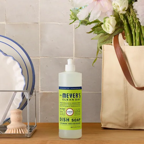 Vista 6 de Mrs. Meyer's - Detergente líquido para platos, aroma a verbena de limón, fórmula biodegradable, paquete de 3 unidades, 16 fl oz