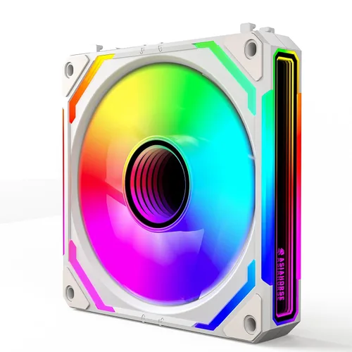 Vista 11 de AsiaHorse COSMIQ - Ventiladores RGB de 120 mm para PC, ventiladores de caja de computadora, ventilador de refrigeración PWM de 5V con conector de 3