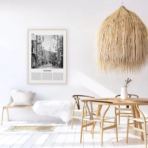 Vista 5 de Saitama Print - Arte de pared en blanco y negro, póster de Saitama, foto de Saitama, decoración de pared de Saitama, mapa de Saitama, Japón #40