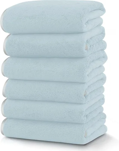 Vista 51 de TENSTARS Toallas de baño de seda con dobladillo para liquidación de baño - 27 x 55 pulgadas - Ligeras, delgadas, de secado rápido - Toalla