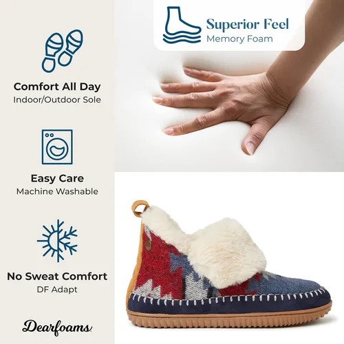 Vista 4 de Dearfoams Alpine Moritz - Pantuflas para mujer con soporte de arco para exteriores